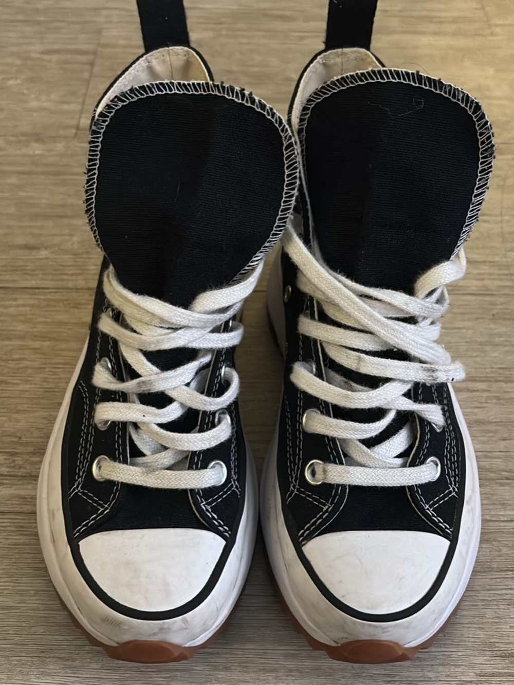 Converse Kids Platform Black and White High-Top Canvas Sneakers